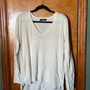 Women's Cream V-Neck Top